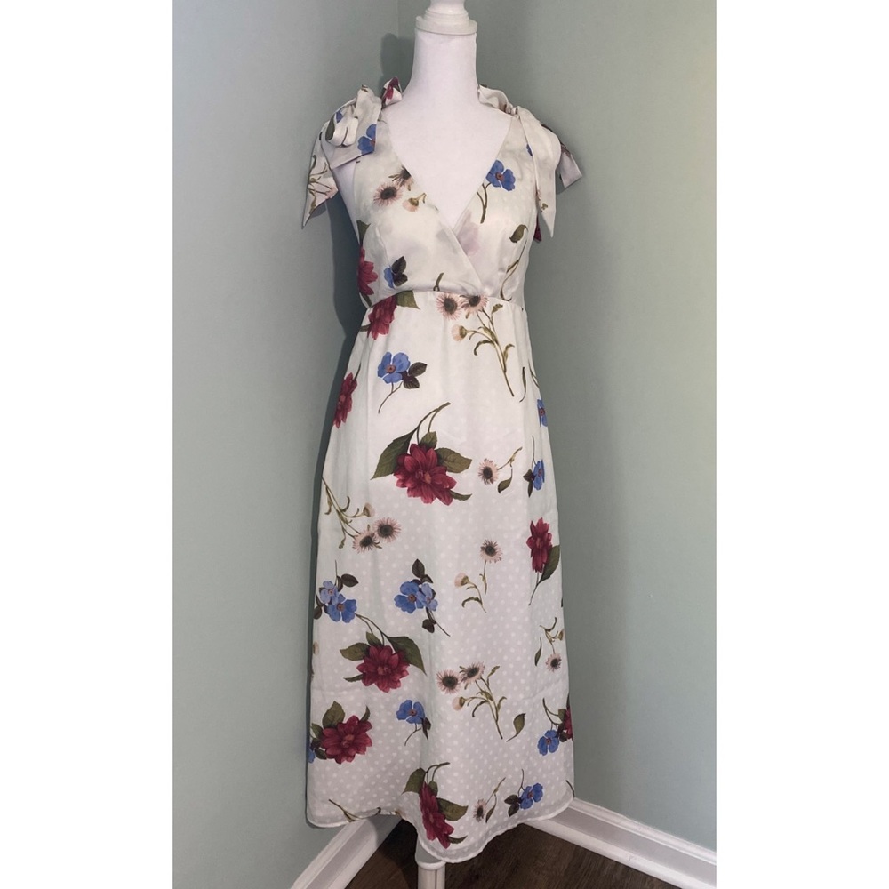 Show me your Mumu Arlene Womens Floral Calf Midi Dress - Picture 2 of 7